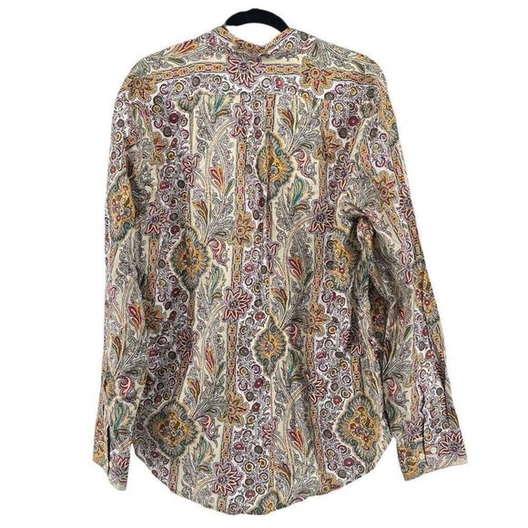 Express Precision Fit Men’s Multicolor Paisley Collared Button Front Shirt Large - Picture 2 of 12